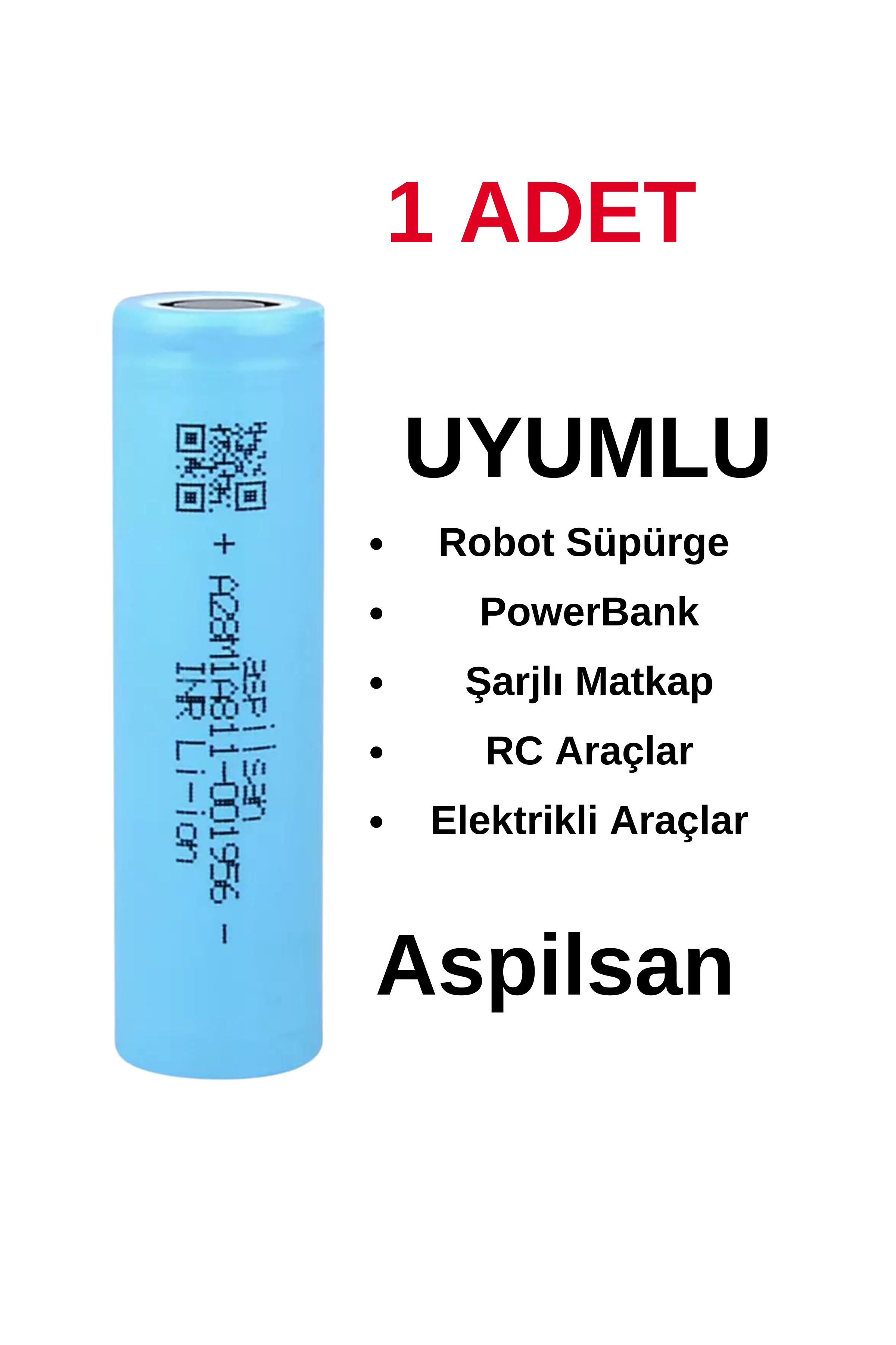 Aspilsan INR18650A28 - 3.7V 25A 2800 mAh Li-Ion Şarjlı Pil